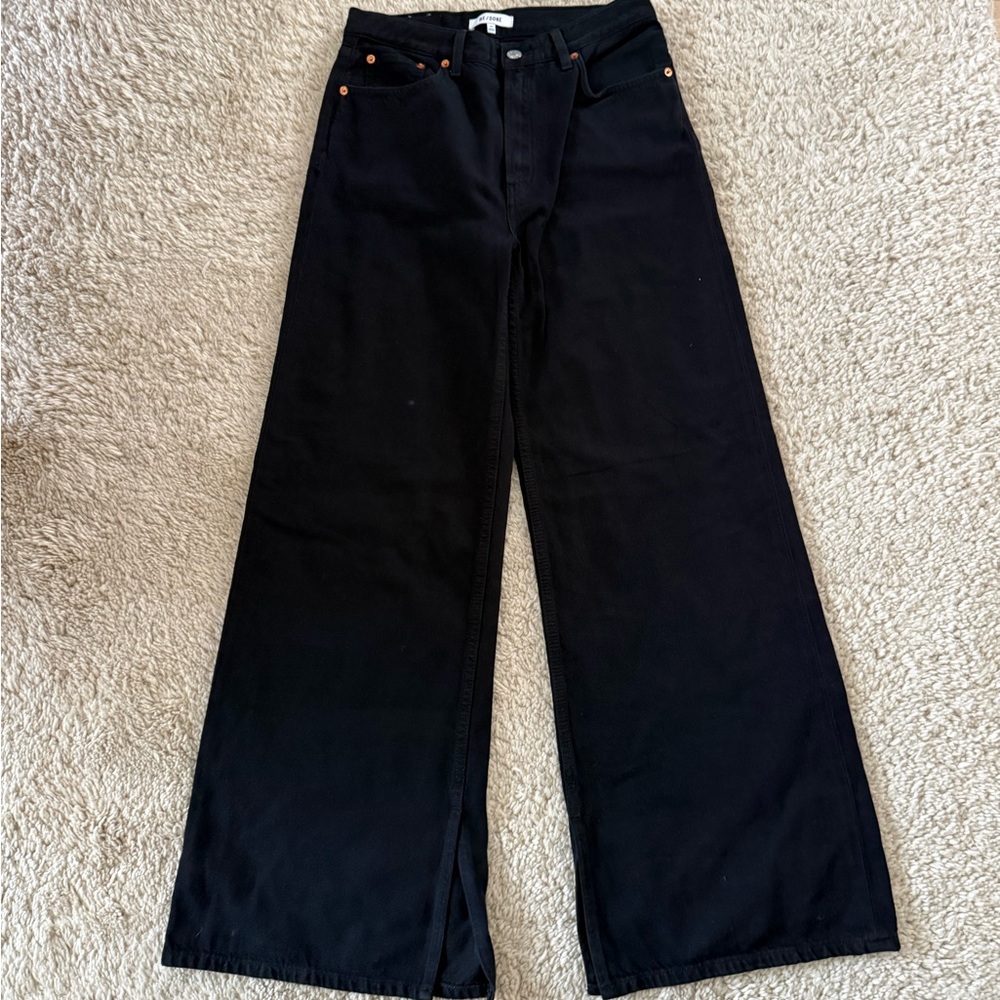 Re/Done Wide Leg Jean Black NWT Size 24